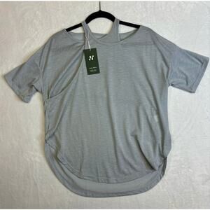 Halara Relaxed 2 in 1 Curved Hem Sheer Yoga Top New With Tags